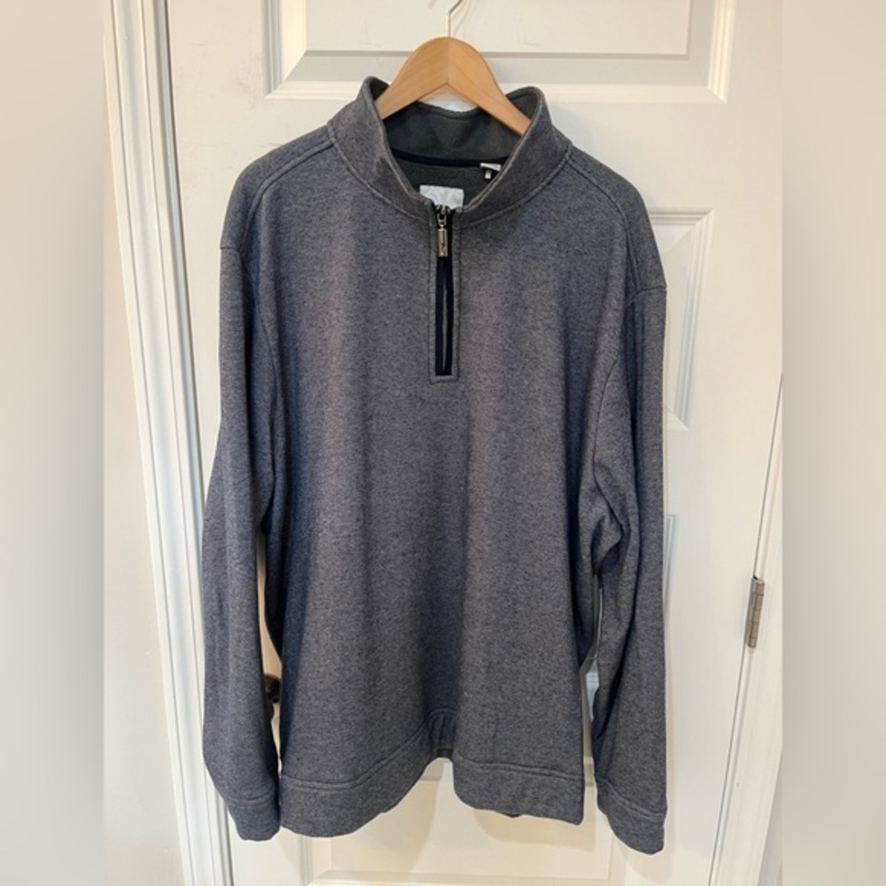 Tommy Bahama 3XL  1/4 Zip Up Blue/Gray Fleece Lined‎ Men’s Pullover
